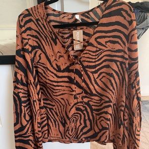 Tiger Print Blouse